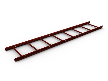 Stege 2400x400 mm röd